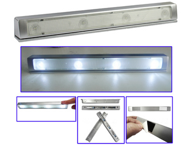 NTR LAMP07 Rázkódás érzékelős LED lámpa szekrénybe és fiókba 4xSMD LED 7500K 3xAAA 