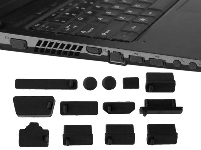 NTR NCDP01BK Notebook csatlakozó porvédő szett - fekete 