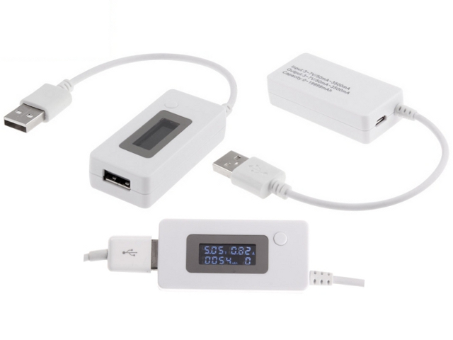 NTR BPT01 USB fogyasztás mérő és töltés mérő LCD kijelzővel 3V-7V DC 50mA-3500mA 