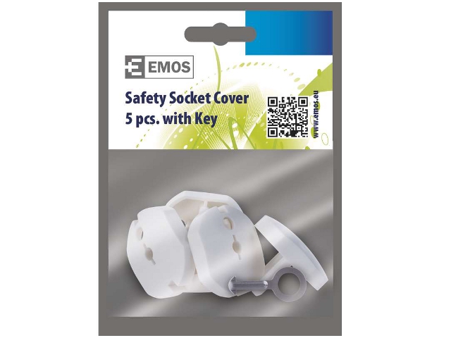 EMOS A9000 Gyermekvédő lezáró dugó biztonságos konnektor aljzat védelemhez 5db/csomag 