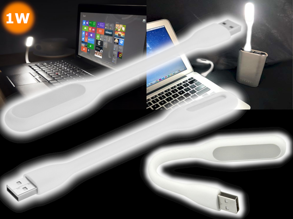 NTR LAMP86WH Flexibilis USB 1W LED lámpa notebookhoz, powerbankhoz - fehér 